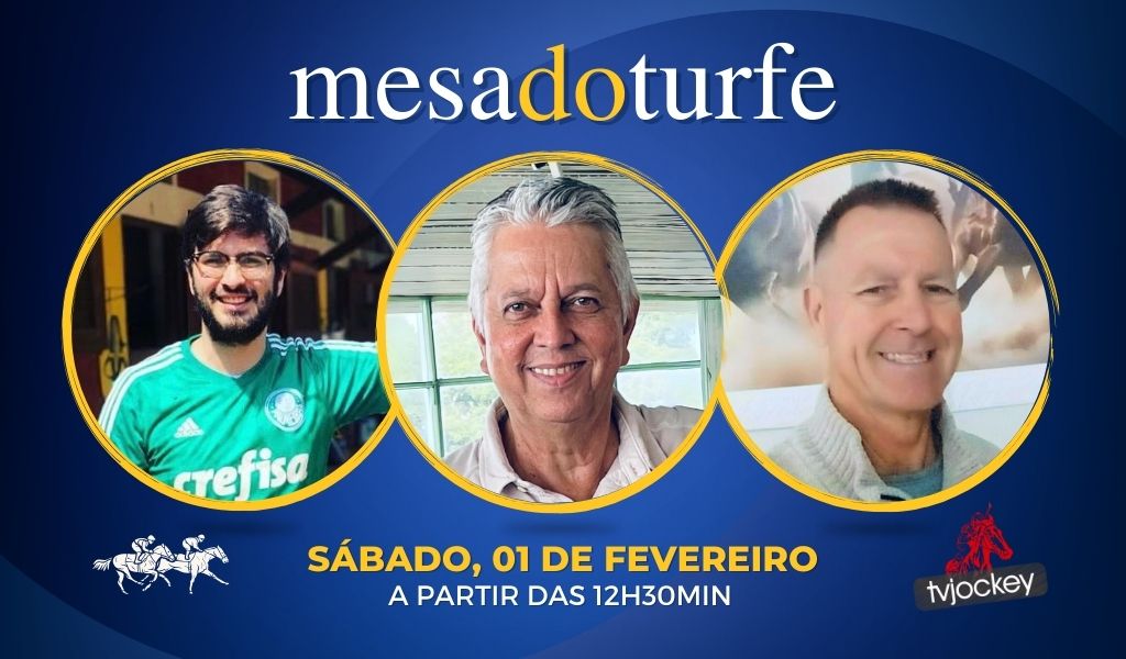 Neste sábado (1) tem Mesa do Turfe com Jair Balla, Enrico Jarussi e Gilson Hartwig a partir das 12h30min