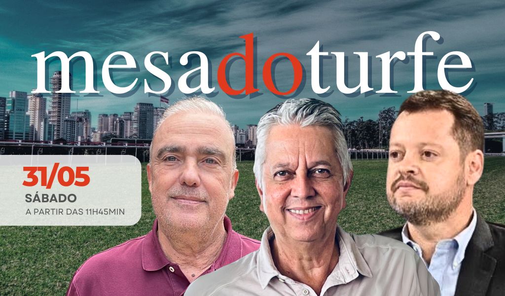 Neste sábado (31) tem Mesa do Turfe com Jair Balla, Tico Abbud e Roberto Fonseca a partir das 11h45min