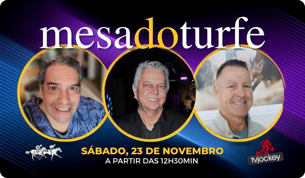 Neste sábado (23) tem Mesa do Turfe com Jair Balla, Paulo Cassa e Gilson Hartwig a partir das 12h30min