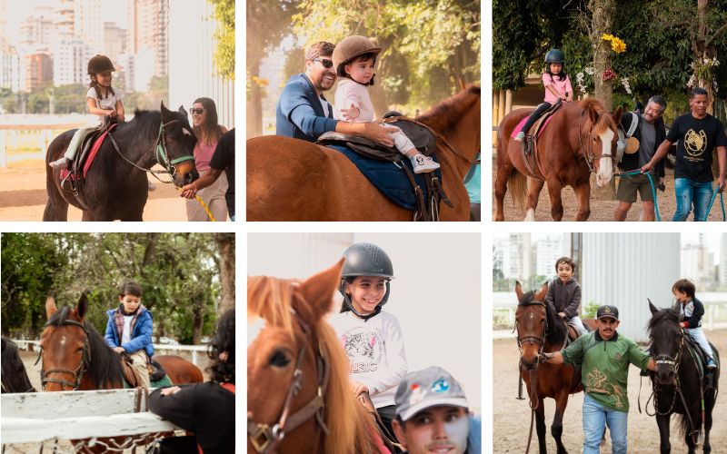 Jockey Club de São Paulo promove dia de festa com passeio a cavalo para crianças e adultos